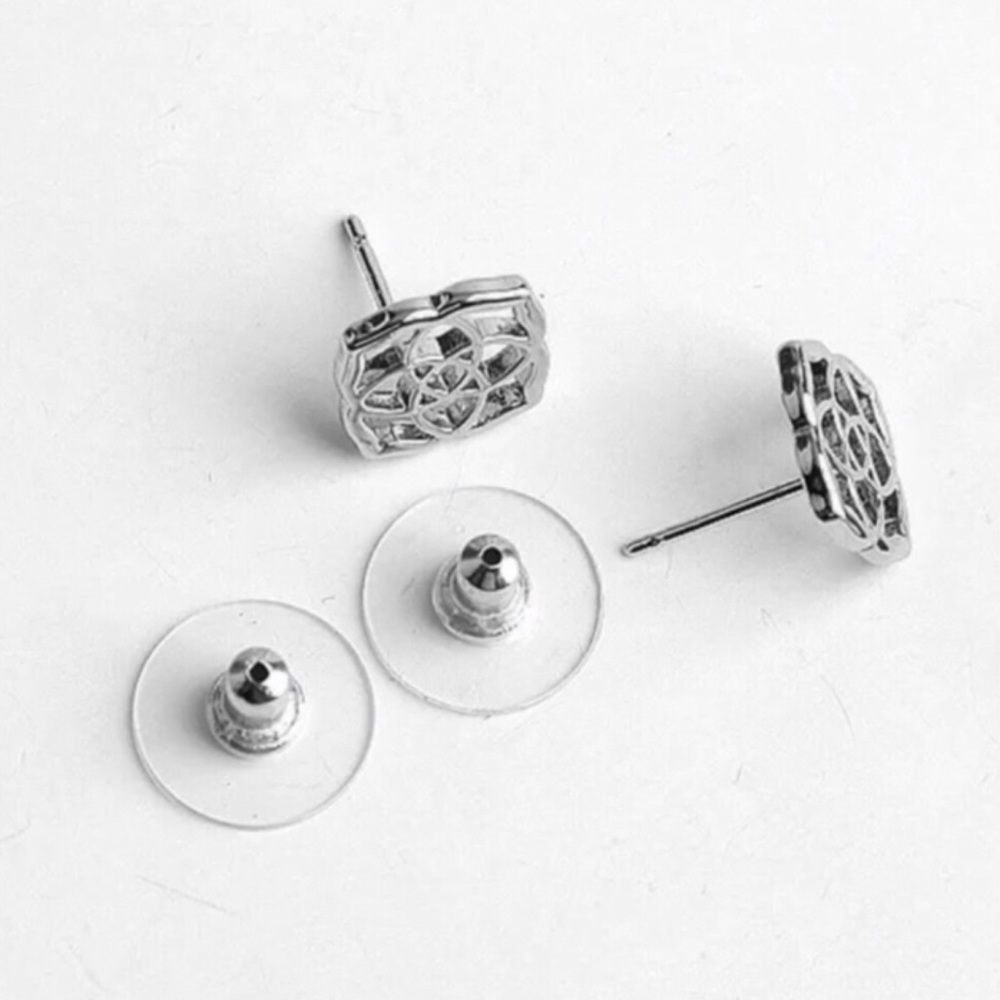 Kendra Scott • Dira Logo Earrings • Silver - Picture 3 of 6